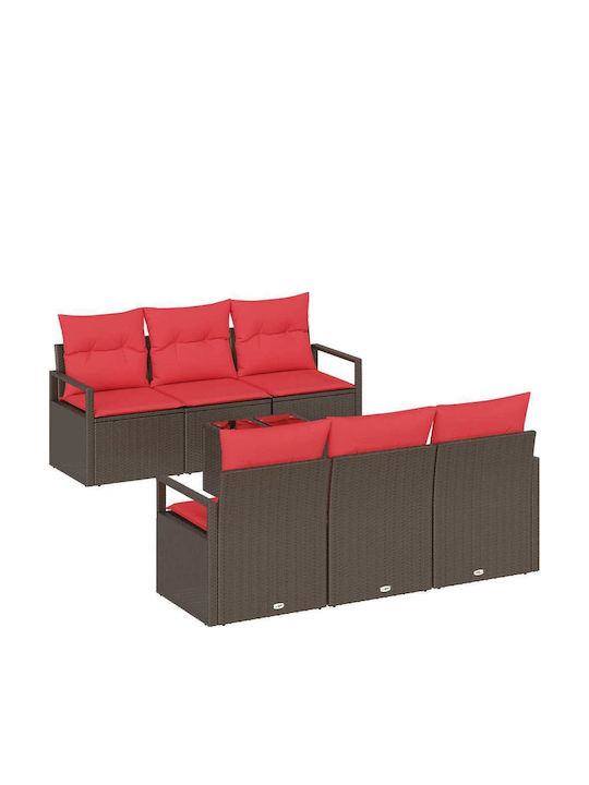 Garten- und Outdoor-Möbelsets Typsatz Wohnzimmer 7 Stück Beige mit Kissen