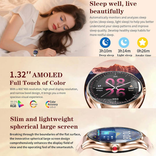 Smartwatch Microwear H03 Pink Silicone