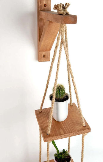 SteweHome Wooden Brown Plant Stand Shelf