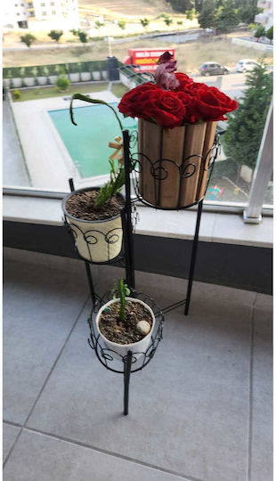 SteweHome Black Metal Plant Stand 18x18cm