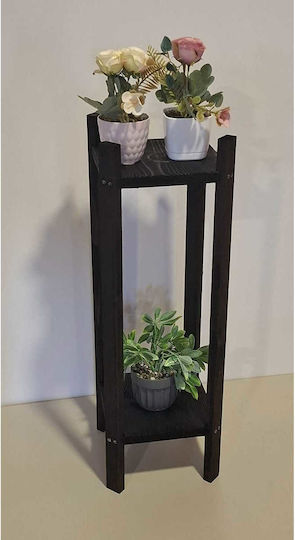 SteweHome Wooden Black Plant Stand 20x20x35cm