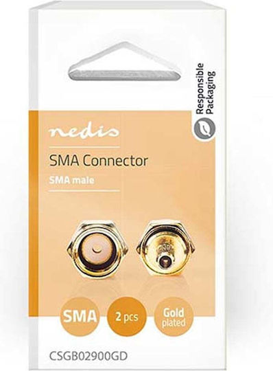 Connector Nedis Sma Male Gold-plated 2τμχ Csgb02900gd