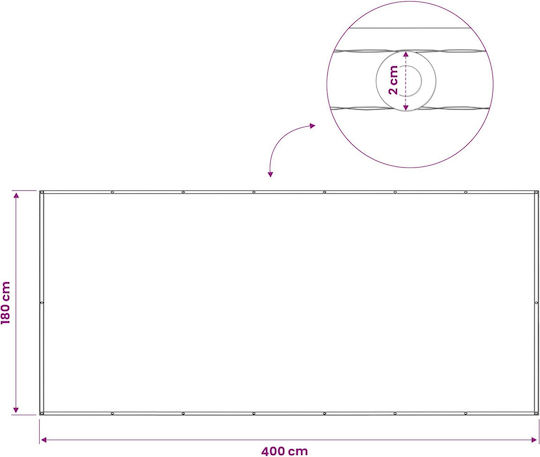 vidaXL Burgundisches Netz- und Schattengewebe mit PU-Beschichtung 1,8x4m 160g/m²