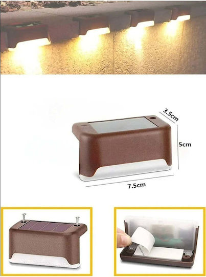 SteweHome Σετ 2 Ηλιακά Φωτιστικά 5W με Φωτοκύτταρο 7.5x4x3.5εκ.