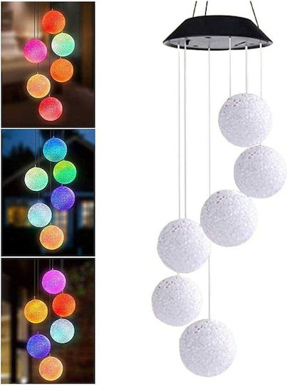 SteweHome Set of 6 Solar Ball Lights Red with Photocell