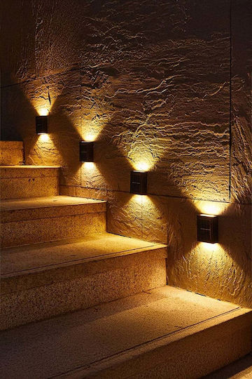 SteweHome Set of 4 Wall Mounted Solar Lights with Photocell 7.3x4.8cm