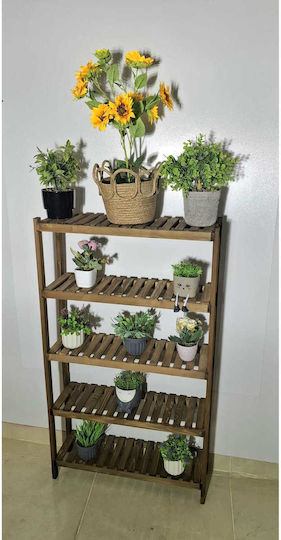 Stewehome Decorative Organizer Wood Classic Style Flowers Shoes Brown