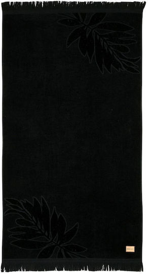 Nima Jacquard Μαύρη με Κρόσσια 160x90εκ.