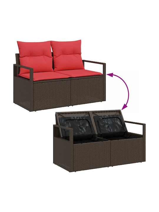 Three-Seater Outdoor Rattan Sofa With Cushions 62x55x85cm