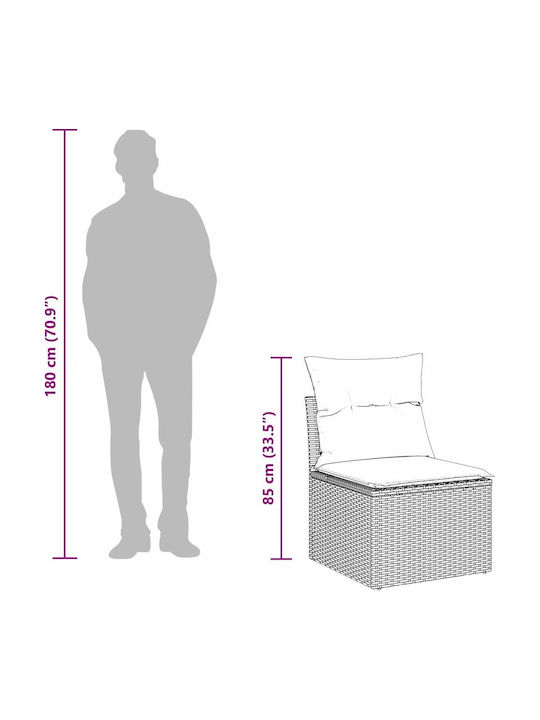 Three-Seater Outdoor Rattan Sofa With Cushions