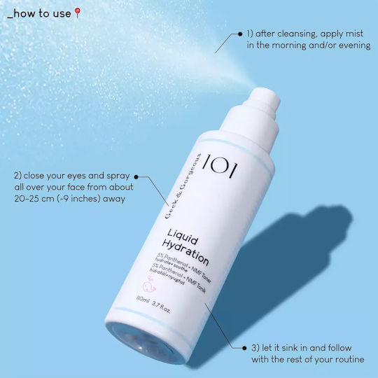 Geek & Gorgeous Liquid Hydration Υγρό Τόνωσης Προσώπου με Πανθενόλη 110ml