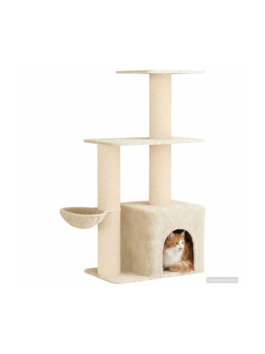 vidaXL Scratching Post Cat Tree Beige 87x43x133cm