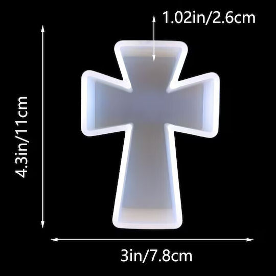 Silicone Cross Mold Candles Crafts 10x7.5x3cm