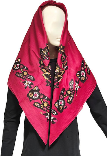 Island Women’s Large Headscarf of Traditional Cypriot Costume Burgundy Mark212 Burgundy