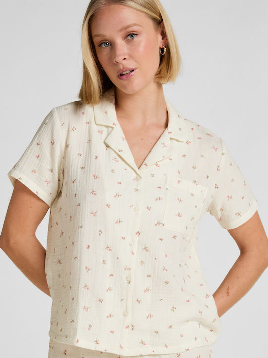 Hunkemöller Summer Women's Pyjama Set White Muslin