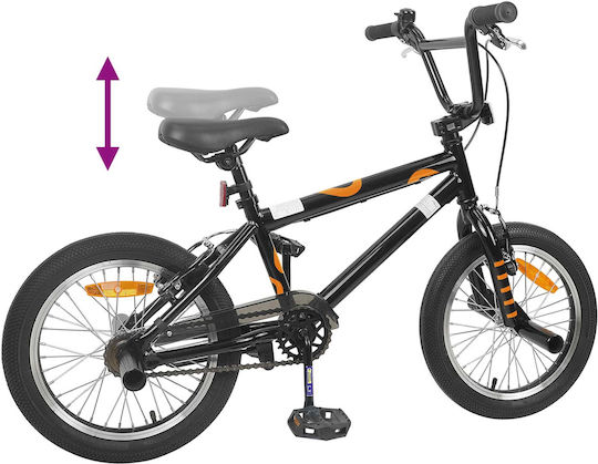vidaXL 16" Kinderfahrrad BMX Schwarz