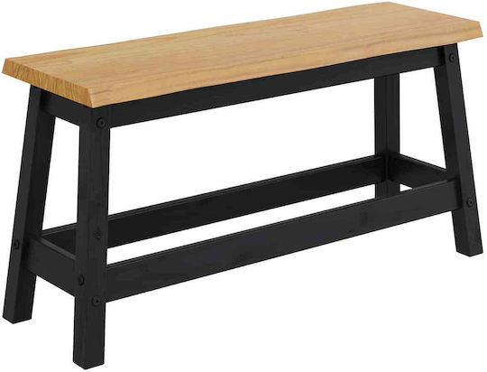 Dining Bench with Wooden Brown Surface 91.5x29x45.5cm