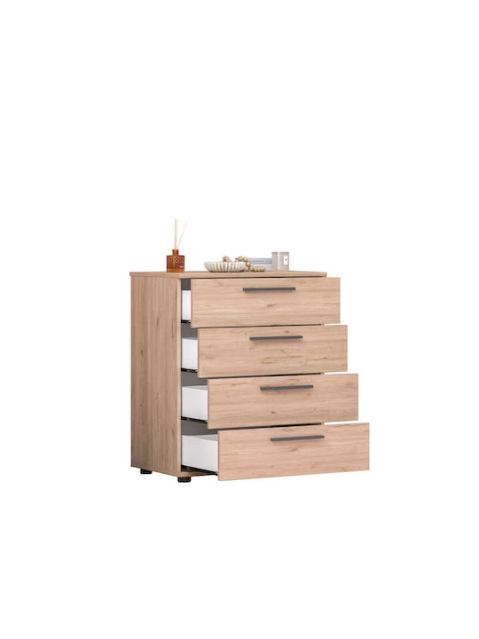 Kommode Schlafzimmer Holz Raga mit 4 Schubladen Natürlich 65x41x78cm