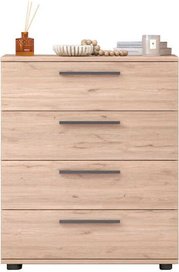 Chest of Drawers Wooden Raga with 4 Drawers Natural 65x41x78cm