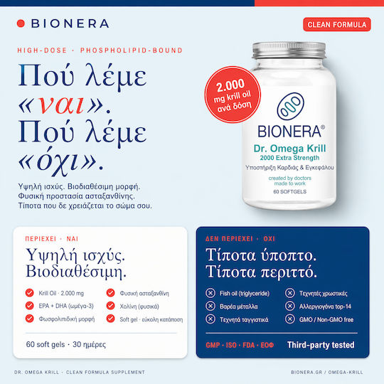 Bionera Dr. Omega Krill 2000mg Supplement for Healthy Skin 2 Capsules 60 Softgels