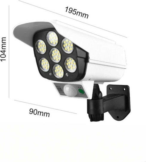 Stewehome Solar Outdoor Garden Lighting Motion Sensor 77 LED Security Camera Shape White