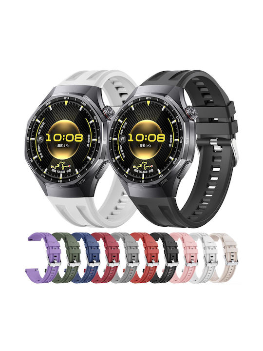 Huawei Watch Gt 6 Pro Conexiune Neîntreruptă Cu Dublă Canelură Curea Din Silicon Neporos Monocrom Roz