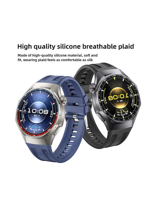 Huawei Watch Gt 6 Pro Seamless Connection Double Groove Non Porous Solid Color Silicone Strap Red