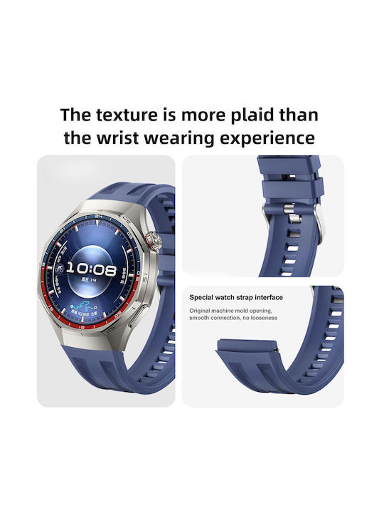 Huawei Watch Gt 6 Pro Seamless Connection Double Groove Non Porous Solid Color Silicone Strap Purple