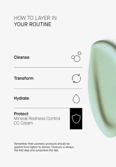 Transparent Lab Mineral Redness Control CC Face Day Cream with SPF50 Against Redness 45ml