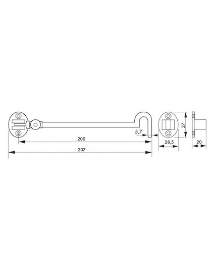 Türhaken 20 cm Silber Glänzend Thirard 00291032