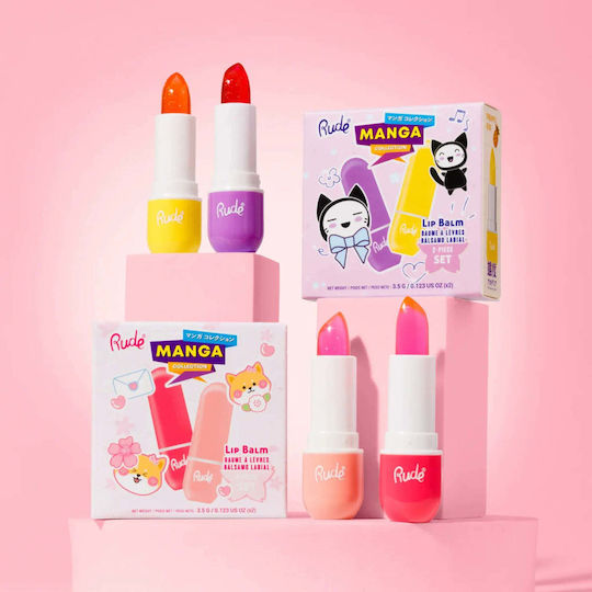 Rude Cosmetics Set Lip Balm Grape And Pineapple Kiss 3.5gr