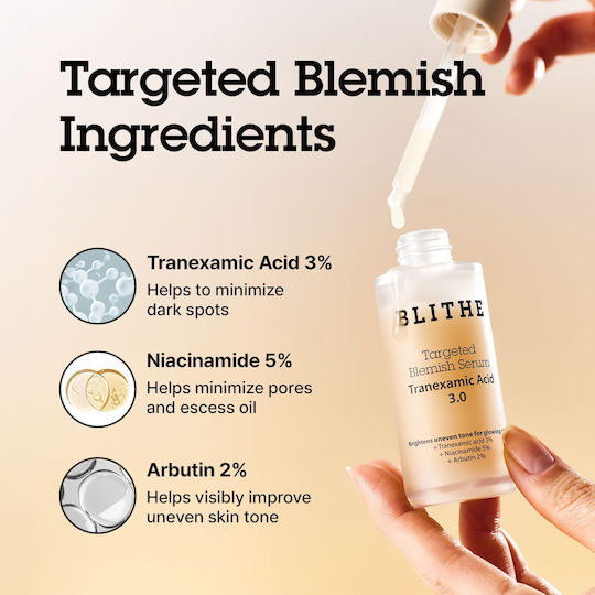 Blithe Targeted Blemish Serum Tranexamic Acid 3.0 Face Serum for Whitening & Acne 30ml