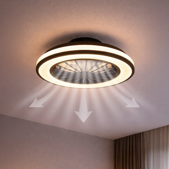 Eko Light Blast Πλαφονιέρα 38.5cm με Φως Μαύρη