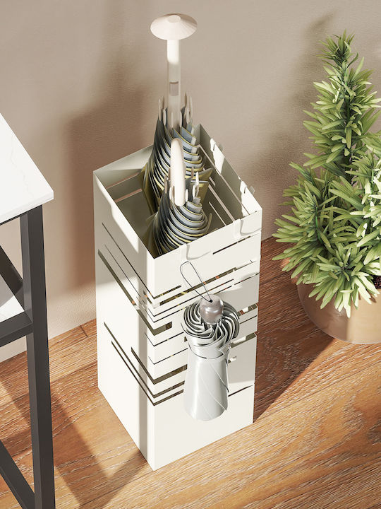 HomCom Metallic Beige Umbrella Rack