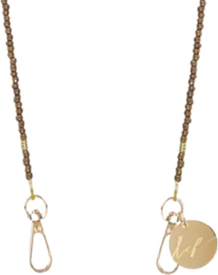 La Coque Francaise Long Chain Iris 120cm Bronze Beads Gold Charms Women's