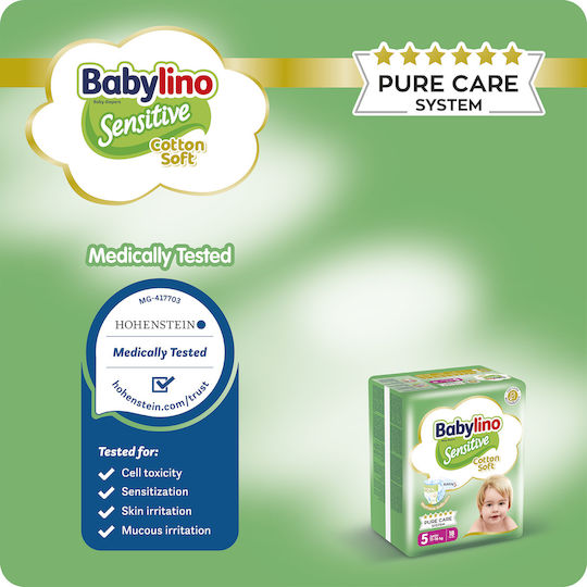 Babylino Памперси с лента Sensitive Cotton Soft № 5 за 11-16kg 88бр