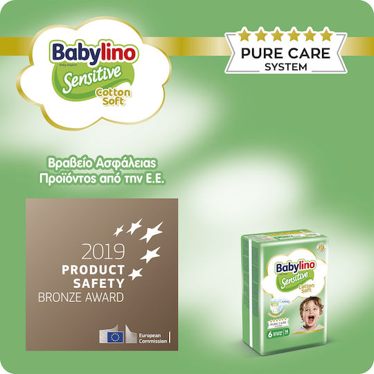 Babylino Πάνες με Αυτοκόλλητο Sensitive No. 6 για 13-18kg 76τμχ