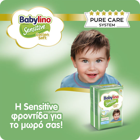 Babylino Scutece cu bandă adezivă Sensitive Cotton Soft Nr. 7 pentru 15+kg 36buc