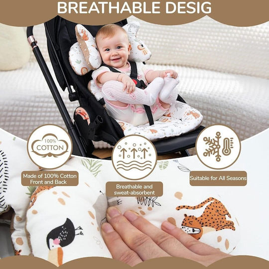 Queen Mother Stroller Cover Animals Double Sided White