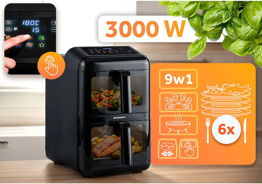 Berdsen Air Fryer with Double Removable Container 11.6lt Black BD-663