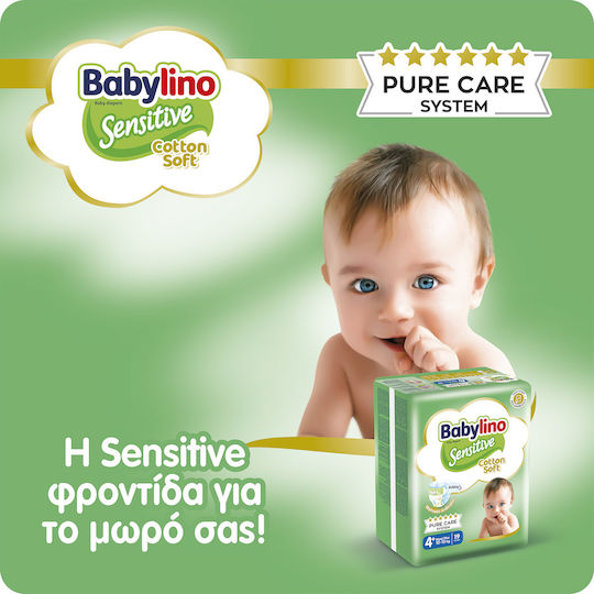Babylino Klebeband-Windeln Sensitive Cotton Soft Monats-Pack Nr. 4+ für 10-15kg 138cm
