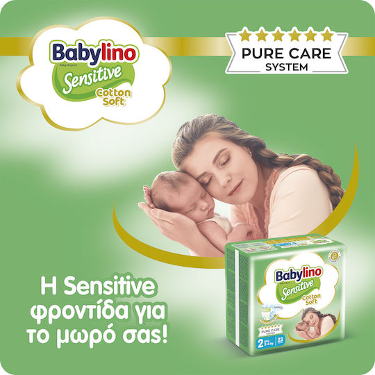 Babylino Klebeband-Windeln Sensitive Cotton Soft Nr. 2 für 3-6kg 128cm