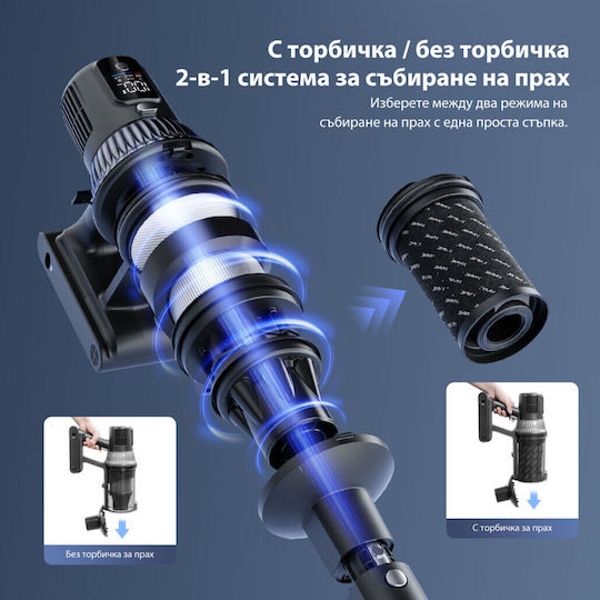 Jimmy JV10 Pro Акумулаторна Вертикална Прахосмукачка 2 в 1 Stick & Ръчна 25.2V Бяло/черно