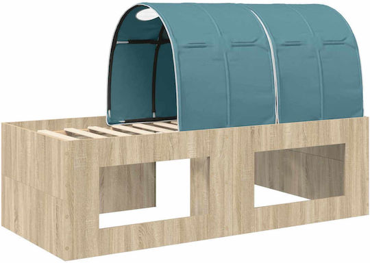 Kinderbett Einzel mit Schreibtisch Hellblau