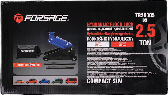 Forsage Hydraulic Bottle Jack with Lifting Height up to 39.5 cm and Load Capacity up to 2.5 Tons