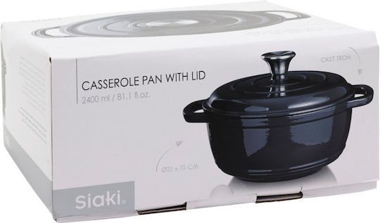 Siaki Collection Shallow Cast Iron Pot 2.4lt / 22cm
