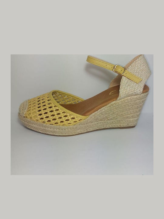 Platforme Dama Tip Espadrile Galbene PY.T1