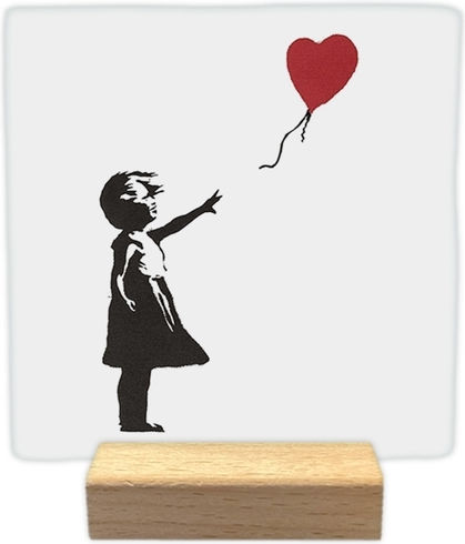 Dekoratives Fliesenstück Natürlicher Stein Little Girl Balloon