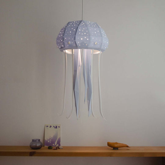Owl Paperlamps Einfaches Licht Kinderzimmer-Deckenleuchte aus Papier mit E27-Fassung Blau 60x30cm