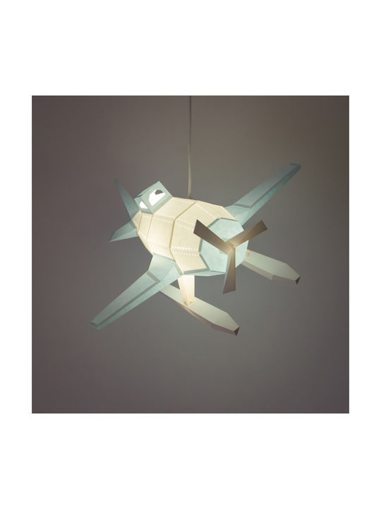 Owl Paperlamps Single-Light Kids Ceiling Light Paper with E27 Socket Blue 45x39cm